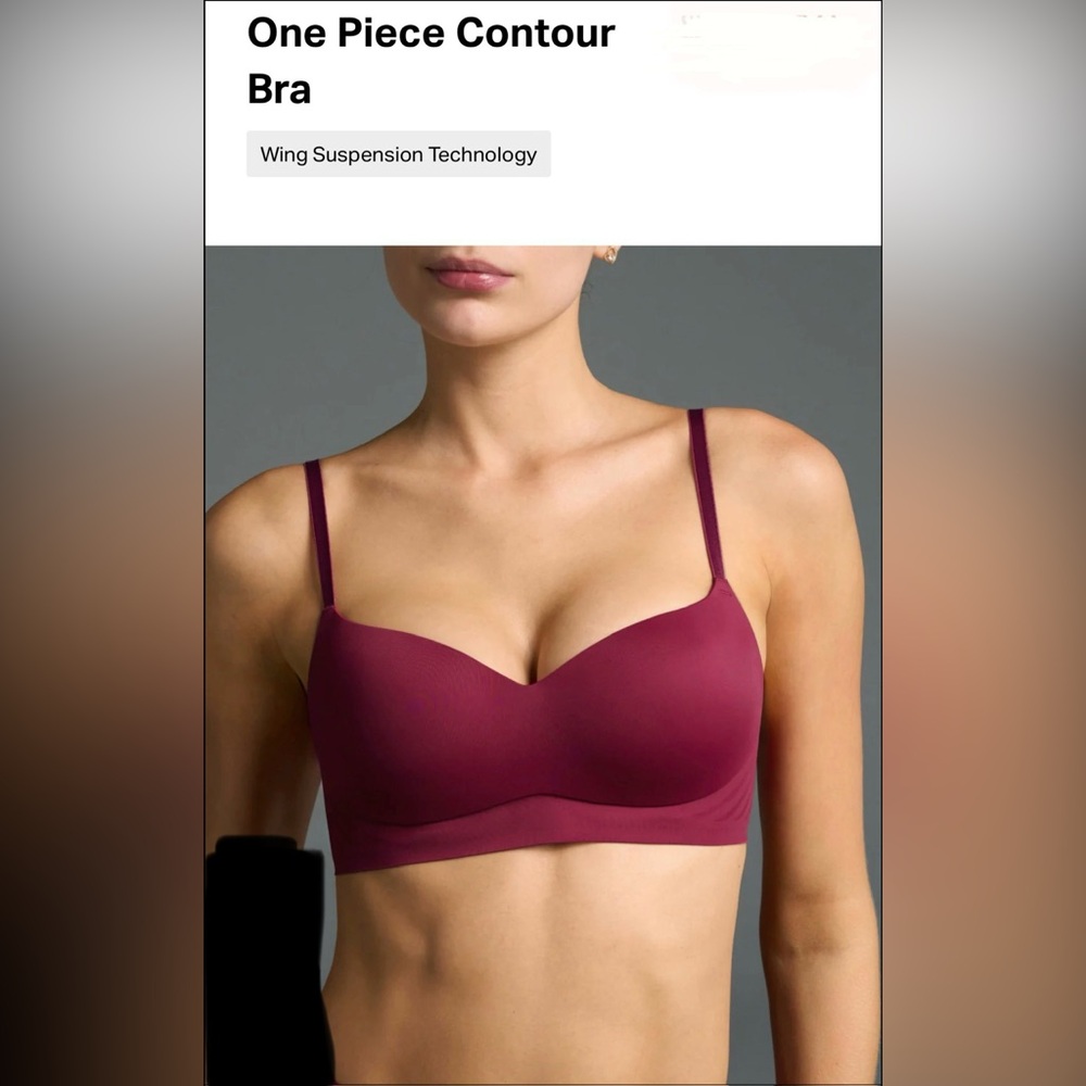 One Piece Contour Bra - Burgundy